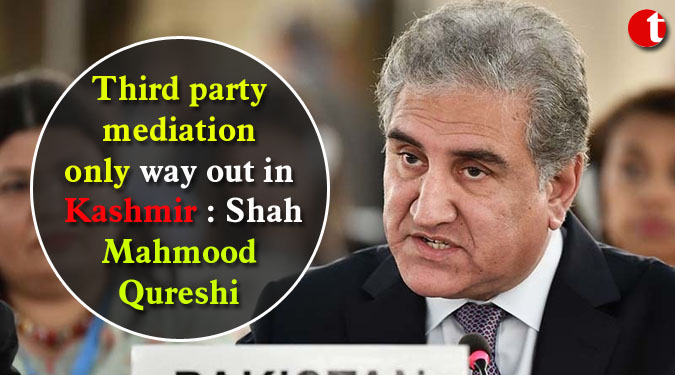 Third party mediation only way out in Kashmir: Shah Mahmood Qureshi