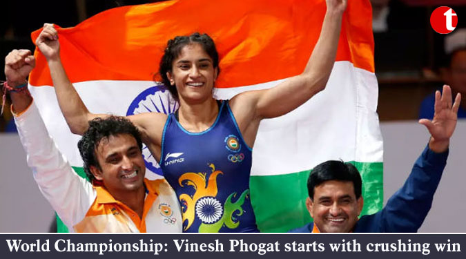 World Championship: Vinesh Phogat starts with crushing win