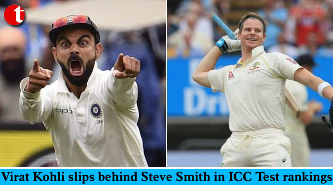 Virat Kohli slips behind Steve Smith in ICC Test rankings
