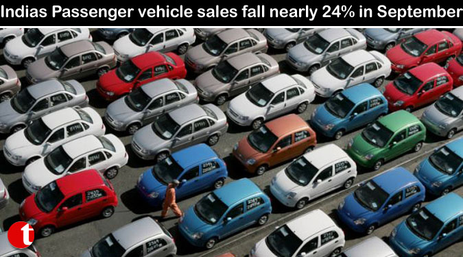 Indias Passenger vehicle sales fall nearly 24% in September