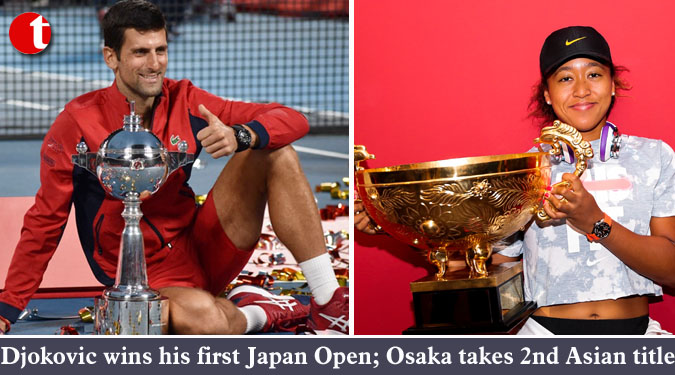 Djokovic wins his first Japan Open; Osaka takes 2nd Asian title