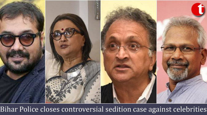 Bihar Police closes controversial sedition case against celebrities