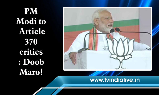 PM Modi to Article 370 critics: Doob Maro!