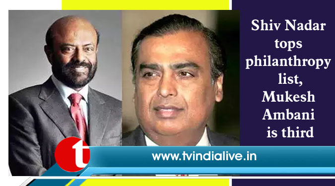 Shiv Nadar tops philanthropy list, Mukesh Ambani is third