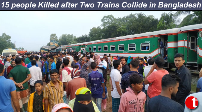 15 people Killed after Two Trains Collide in Bangladesh