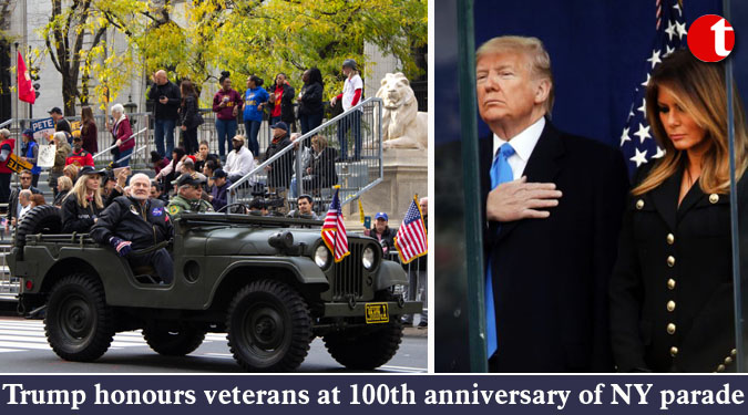 Trump honours veterans at 100th anniversary of NY parade