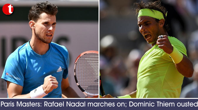 Paris Masters: Rafael Nadal marches on; Dominic Thiem ousted