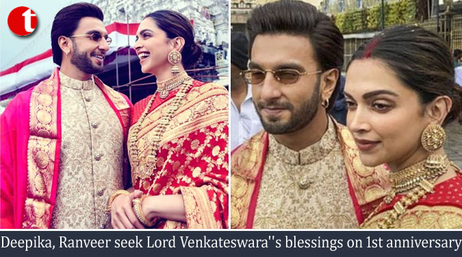 Deepika, Ranveer seek Lord Venkateswara''s blessings on 1st anniversary