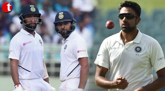 Rohit, Pujara face Ashwin first time under lights