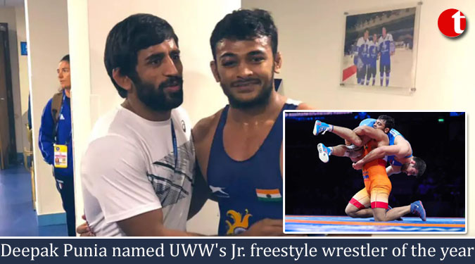Deepak Punia named UWW's Jr. freestyle wrestler of the year