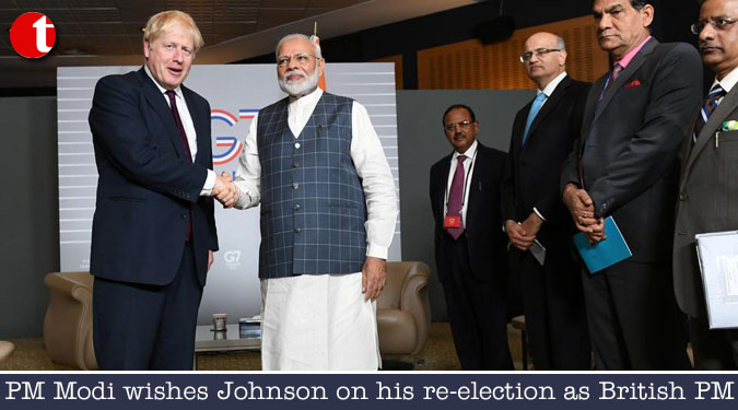 PM Modi wishes Johnson on his re-election as British PM