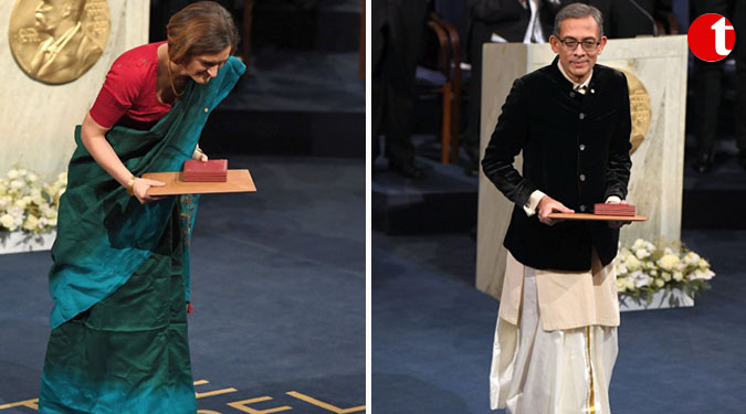 A Nobel ceremony: Abhijit, wife Esther woo netizens in ethnic wear