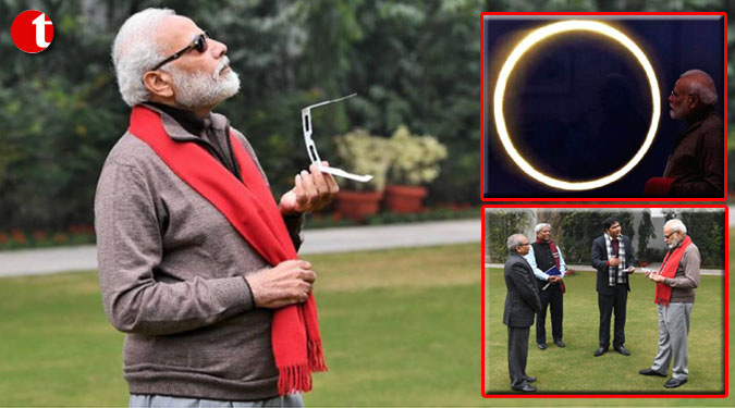 Solar Eclipse: Despite cloud cover in Delhi, PM''s moment with the Sun