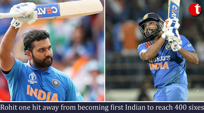 Rohit one hit away from becoming first Indian to reach 400 sixes