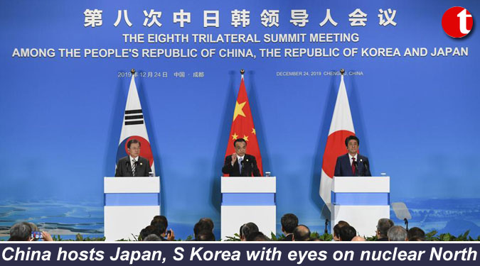 China hosts Japan, S Korea with eyes on nuclear North