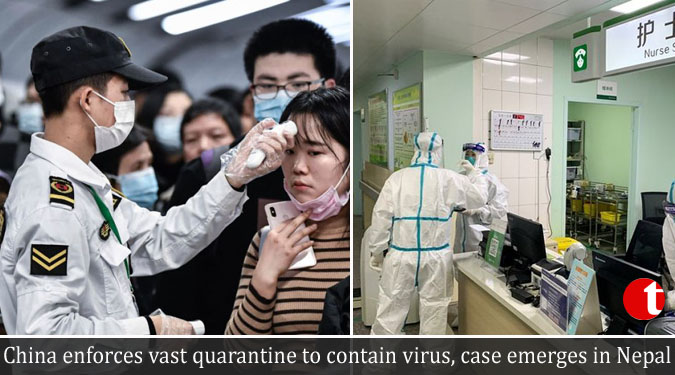 China enforces vast quarantine to contain virus, case emerges in Nepal