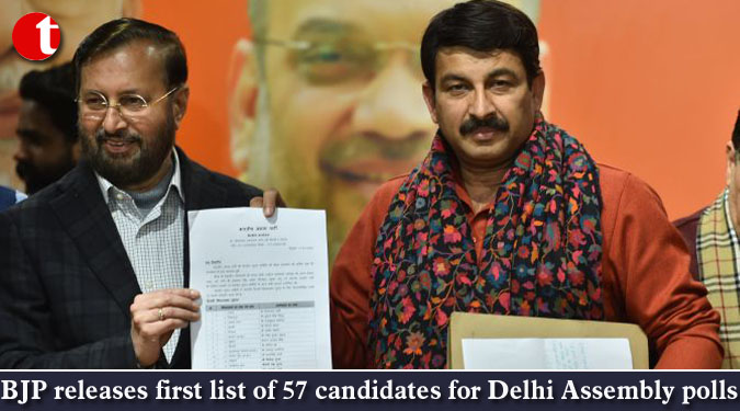 BJP releases first list of 57 candidates for Delhi Assembly polls