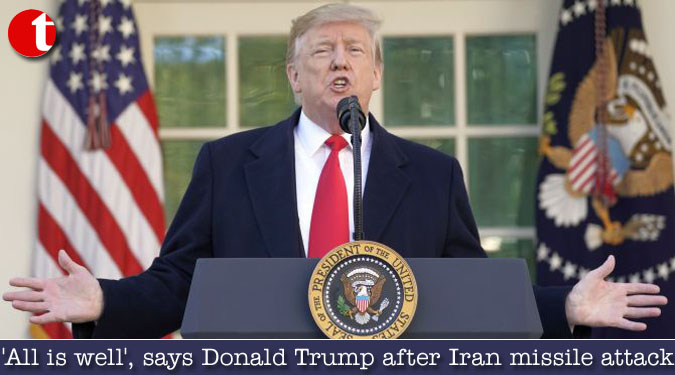 ‘All is well’, says Donald Trump after Iran missile attack