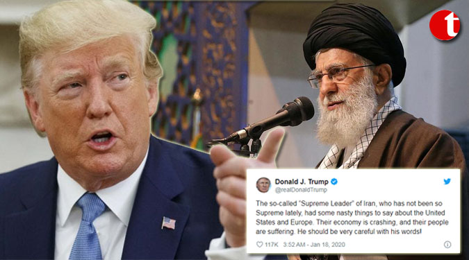 Be 'careful with his words', Trump warns Iran's supreme leader