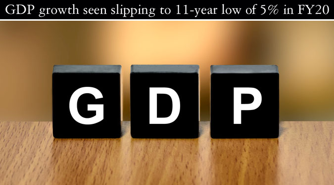 GDP growth seen slipping to 11-year low of 5% in FY20