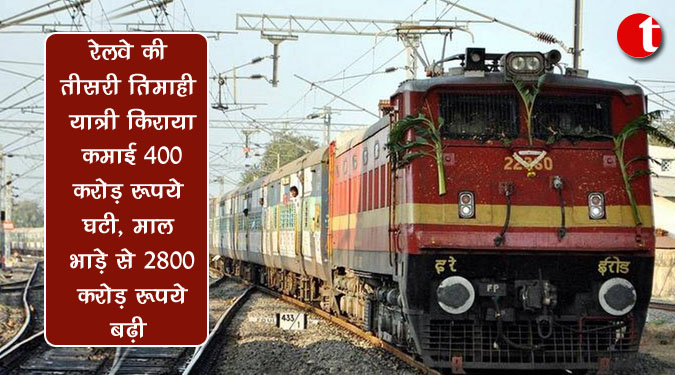 रेलवे की तीसरी तिमाही यात्री किराया कमाई 400 करोड़ रुपये घटी; माल भाड़े से 2,800 करोड़ रुपये बढ़ी