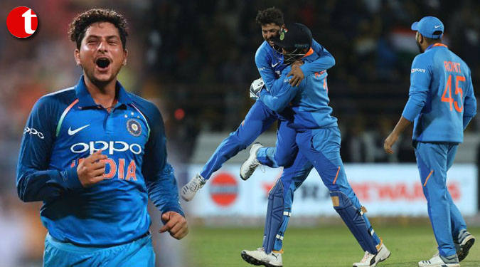 Kuldeep fastest Indian spinner to get to 100 ODI wickets
