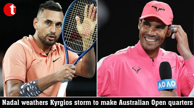 Nadal weathers Kyrgios storm to make Australian Open quarters
