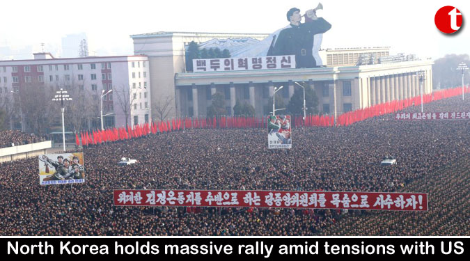 North Korea holds massive rally amid tensions with US