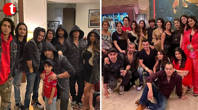 SRK, Suhana, Aryan spotted twinning in black jackets at New Year bash