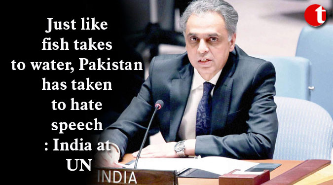 Just like fish takes to water, Pakistan has taken to hate speech: India at UN