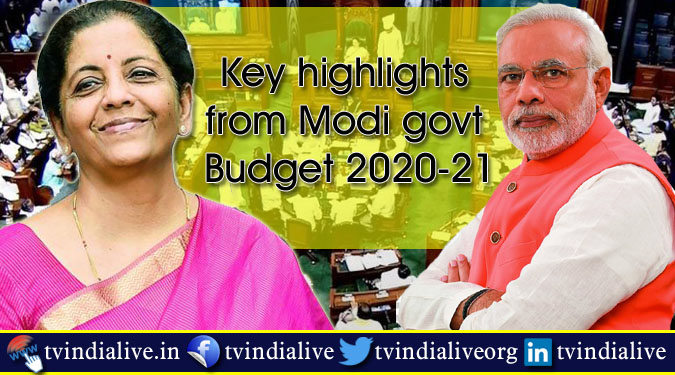 Key highlights from Modi govt. Budget 2020-21
