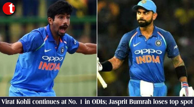 Virat Kohli continues at No. 1 in ODIs; Jasprit Bumrah loses top spot