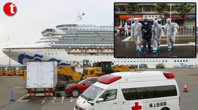 जापान के जहाज पर कोरोना वायरस के 99 और मामलों की पुष्टि :मीडिया