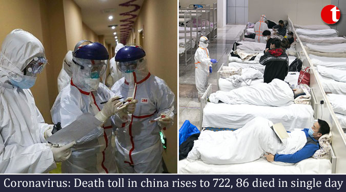 Coronavirus: Death toll in china rises to 722, 86 died in single day