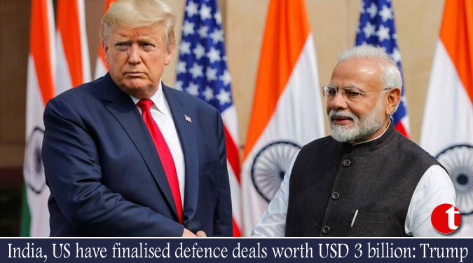 India, US have finalised defence deals worth USD 3 billion: Trump after talks with Modi