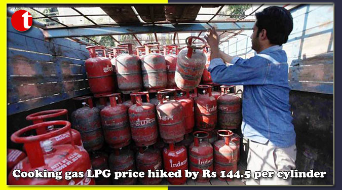Cooking gas LPG price hiked by Rs 144.5 per cylinder