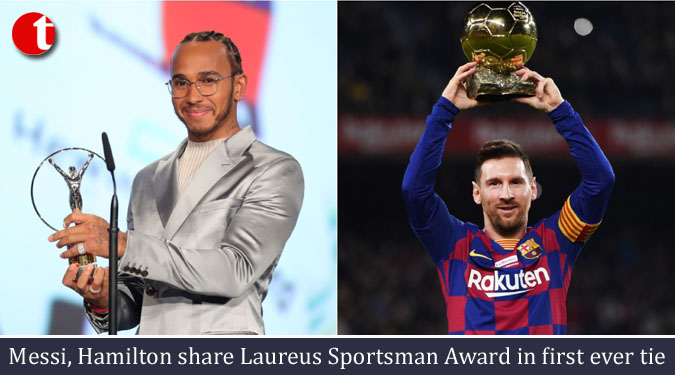Messi, Hamilton share Laureus Sportsman Award in first ever tie
