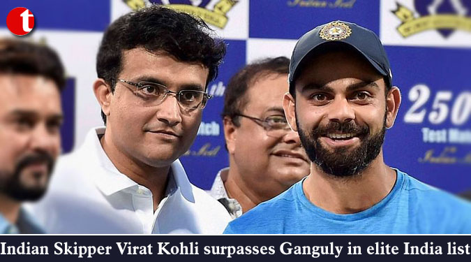 Indian Skipper Virat Kohli surpasses Ganguly in elite India list