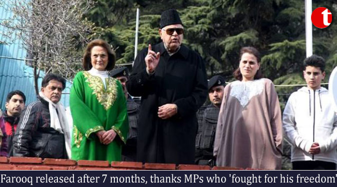 Farooq released after 7 months, thanks MPs who ‘fought for his freedom’