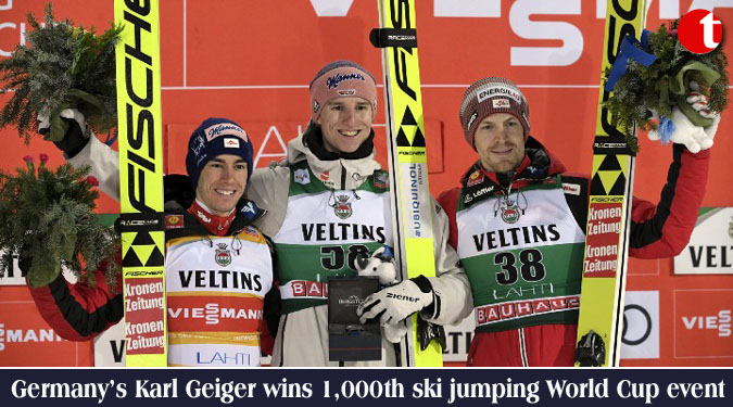 Germany’s Karl Geiger wins 1,000th ski jumping World Cup event