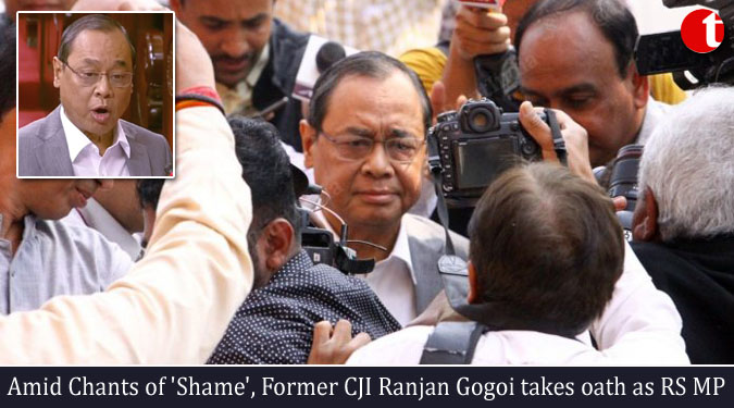 Amid Chants of ‘Shame’, Former CJI Ranjan Gogoi takes oath as RS MP