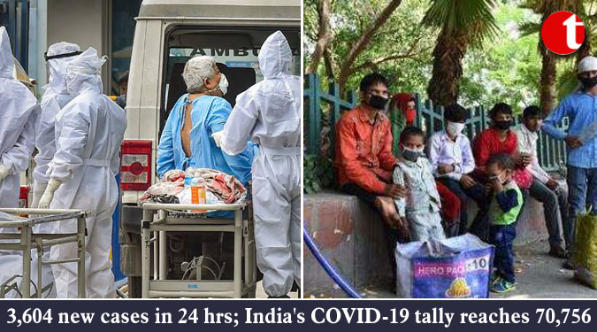 3,604 new cases in 24 hrs; India’s COVID-19 tally reaches 70,756