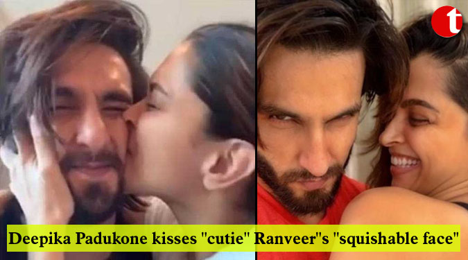 Deepika Padukone kisses ''cutie'' Ranveer''s ''squishable face''