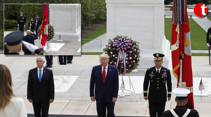 Trump honours fallen soldiers on Memorial Day in twin events