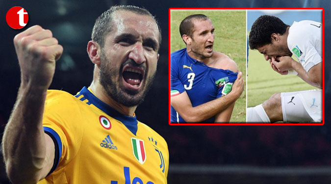 ''Admire his cunning'': Chiellini recalls Suarez biting incident