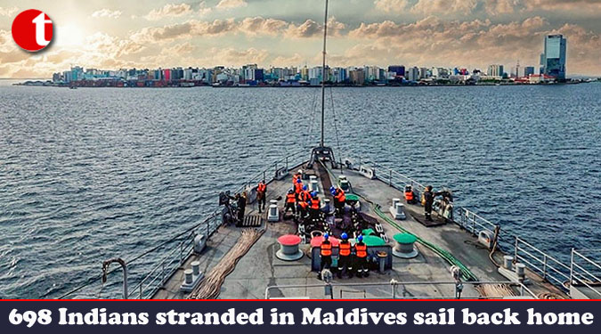 698 Indians stranded in Maldives sail back home