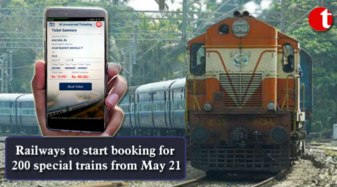 Railways to start booking for 200 special trains from May 21