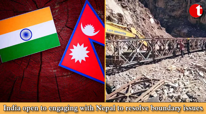 India open to engaging with Nepal to resolve boundary issues