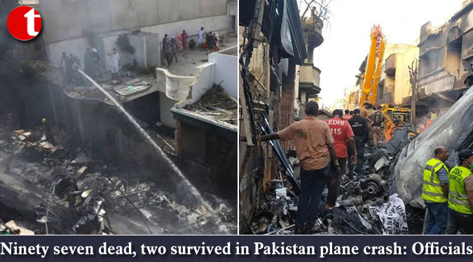 Ninety seven dead, two survived in Pakistan plane crash: Officials