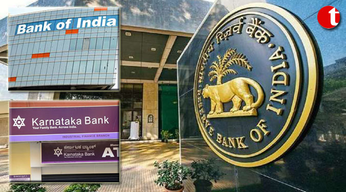 RBI slaps penalties on Bank of India, Karnataka Bank